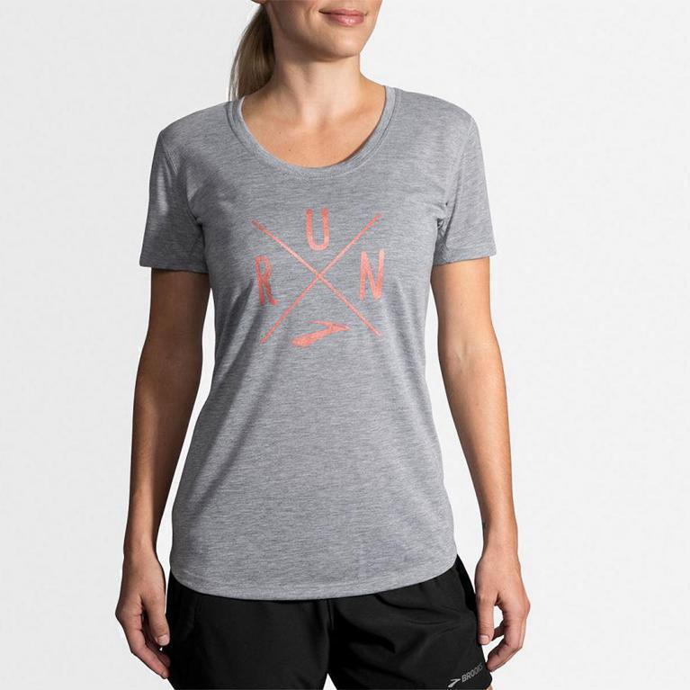 Brooks Distance Graphic NZ - Women's Running Tank Top - Grey (20941-LVIK)